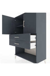 Hyperion Dolap 2 Raflı 2 Çekmeceli 2 Kapaklı 88x44x134 Antrasit-Antrasit