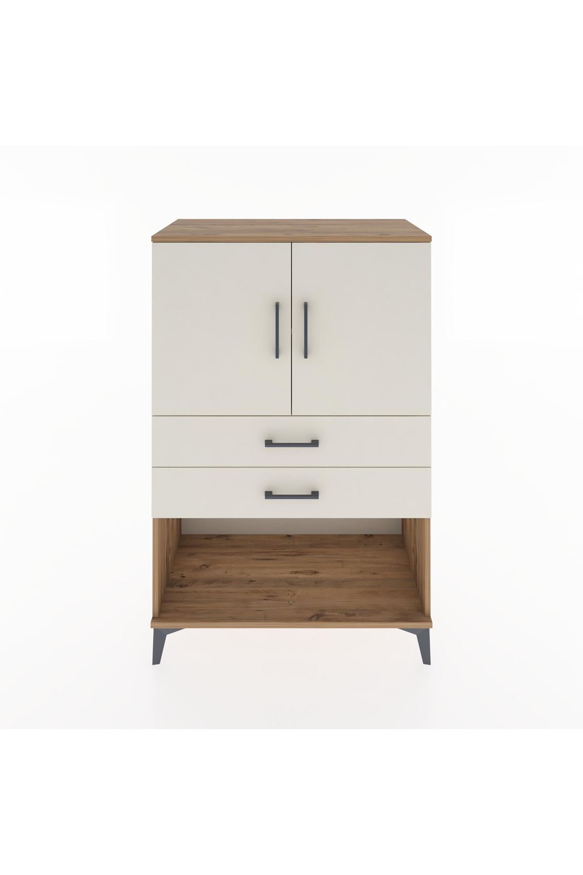 Hyperion Dolap 2 Raflı 2 Çekmeceli 2 Kapaklı 88x44x134 Çam-Aytaşı
