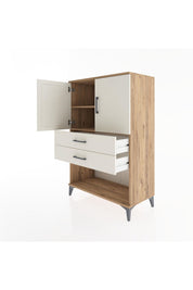 Hyperion Dolap 2 Raflı 2 Çekmeceli 2 Kapaklı 88x44x134 Çam-Aytaşı