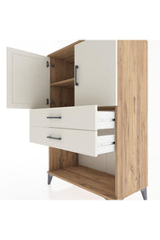 Hyperion Dolap 2 Raflı 2 Çekmeceli 2 Kapaklı 88x44x134 Çam-Aytaşı