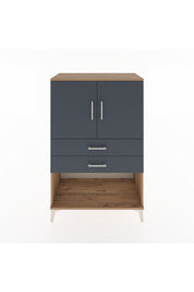 Hyperion Dolap 2 Raflı 2 Çekmeceli 2 Kapaklı 88x44x134 Çam-Antrasit