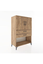 Hyperion Dolap 2 Raflı 2 Çekmeceli 2 Kapaklı 88x44x134 Çam-Çam