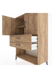Hyperion Dolap 2 Raflı 2 Çekmeceli 2 Kapaklı 88x44x134 Çam-Çam