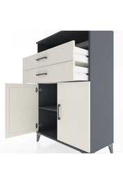 Hyperion Dolap 2 Raflı 2 Çekmeceli 2 Kapaklı 88x44x134 Antrasit-Aytaşı