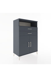 Hyperion Dolap 2 Raflı 2 Çekmeceli 2 Kapaklı 88x44x134 Antrasit-Antrasit