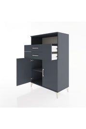 Hyperion Dolap 2 Raflı 2 Çekmeceli 2 Kapaklı 88x44x134 Antrasit-Antrasit