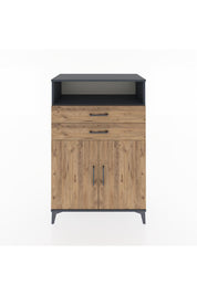 Hyperion Dolap 2 Raflı 2 Çekmeceli 2 Kapaklı 88x44x134 Antrasit-Çam