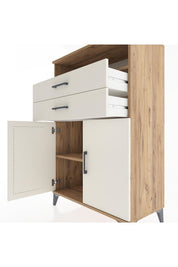 Hyperion Dolap 2 Raflı 2 Çekmeceli 2 Kapaklı 88x44x134 Çam-Aytaşı