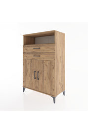 Hyperion Dolap 2 Raflı 2 Çekmeceli 2 Kapaklı 88x44x134 Çam-Çam