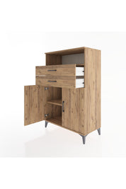 Hyperion Dolap 2 Raflı 2 Çekmeceli 2 Kapaklı 88x44x134 Çam-Çam