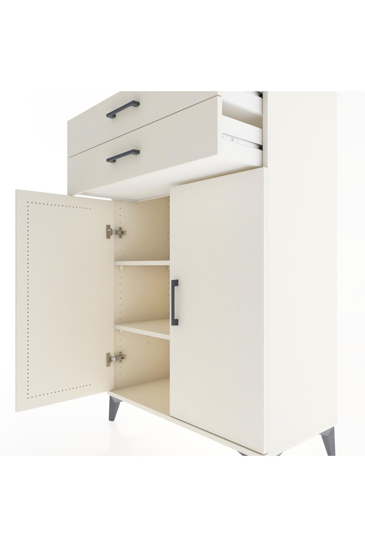 Hyperion Dolap 2 Raflı 2 Çekmeceli 2 Kapaklı 88x44x134 Aytaşı-Aytaşı