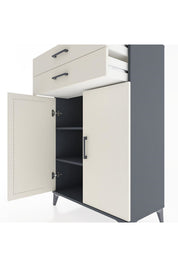 Hyperion Dolap 2 Raflı 2 Çekmeceli 2 Kapaklı 88x44x134 Antrasit-Aytaşı