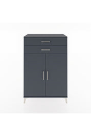 Hyperion Dolap 2 Raflı 2 Çekmeceli 2 Kapaklı 88x44x134 Antrasit-Antrasit