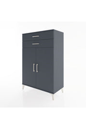 Hyperion Dolap 2 Raflı 2 Çekmeceli 2 Kapaklı 88x44x134 Antrasit-Antrasit