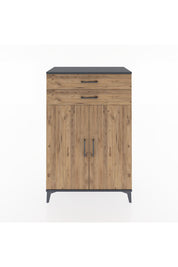 Hyperion Dolap 2 Raflı 2 Çekmeceli 2 Kapaklı 88x44x134 Antrasit-Çam