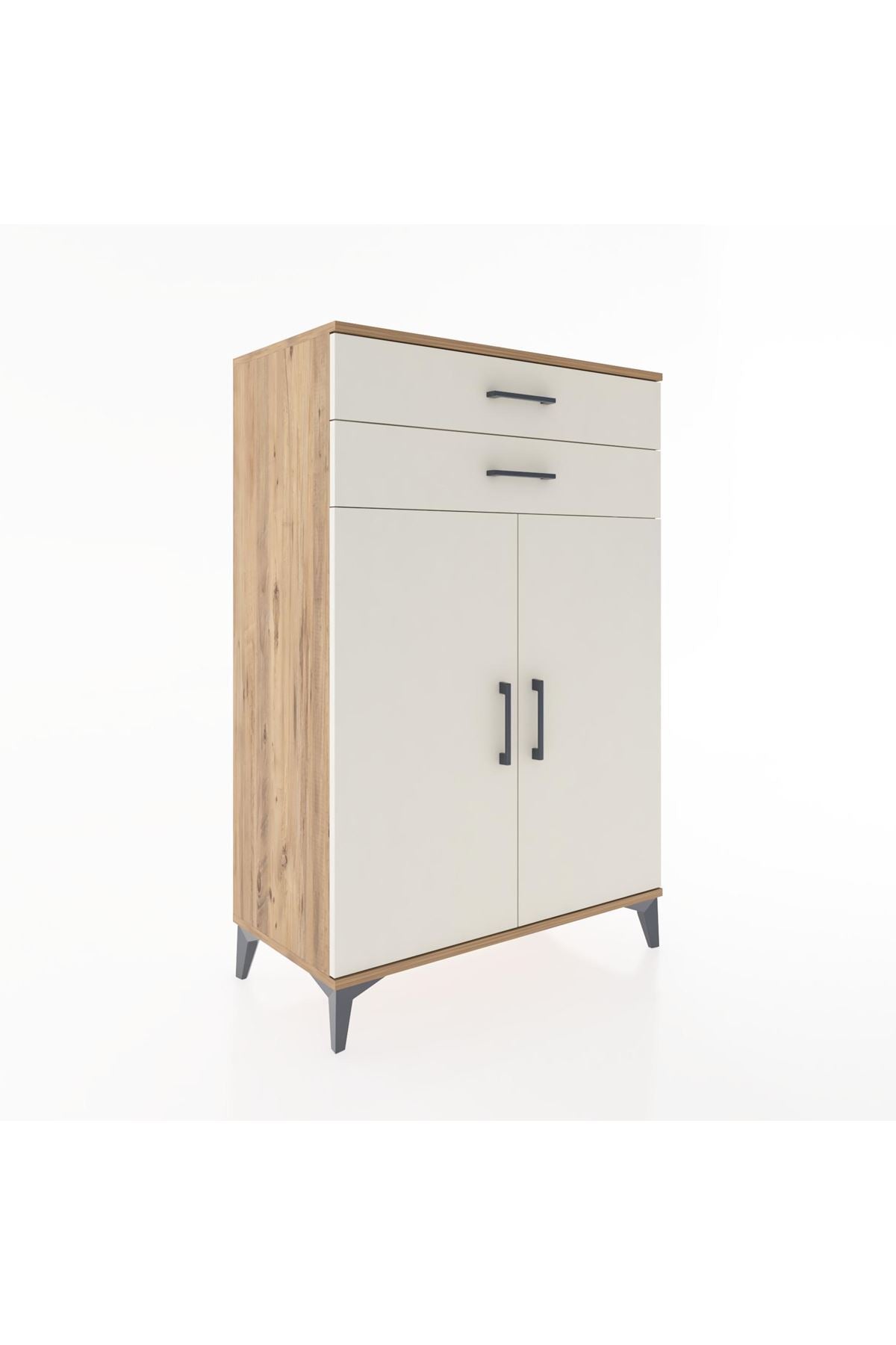 Hyperion Dolap 2 Raflı 2 Çekmeceli 2 Kapaklı 88x44x134 Çam-Aytaşı