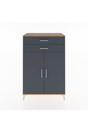 Hyperion Dolap 2 Raflı 2 Çekmeceli 2 Kapaklı 88x44x134 Çam-Antrasit