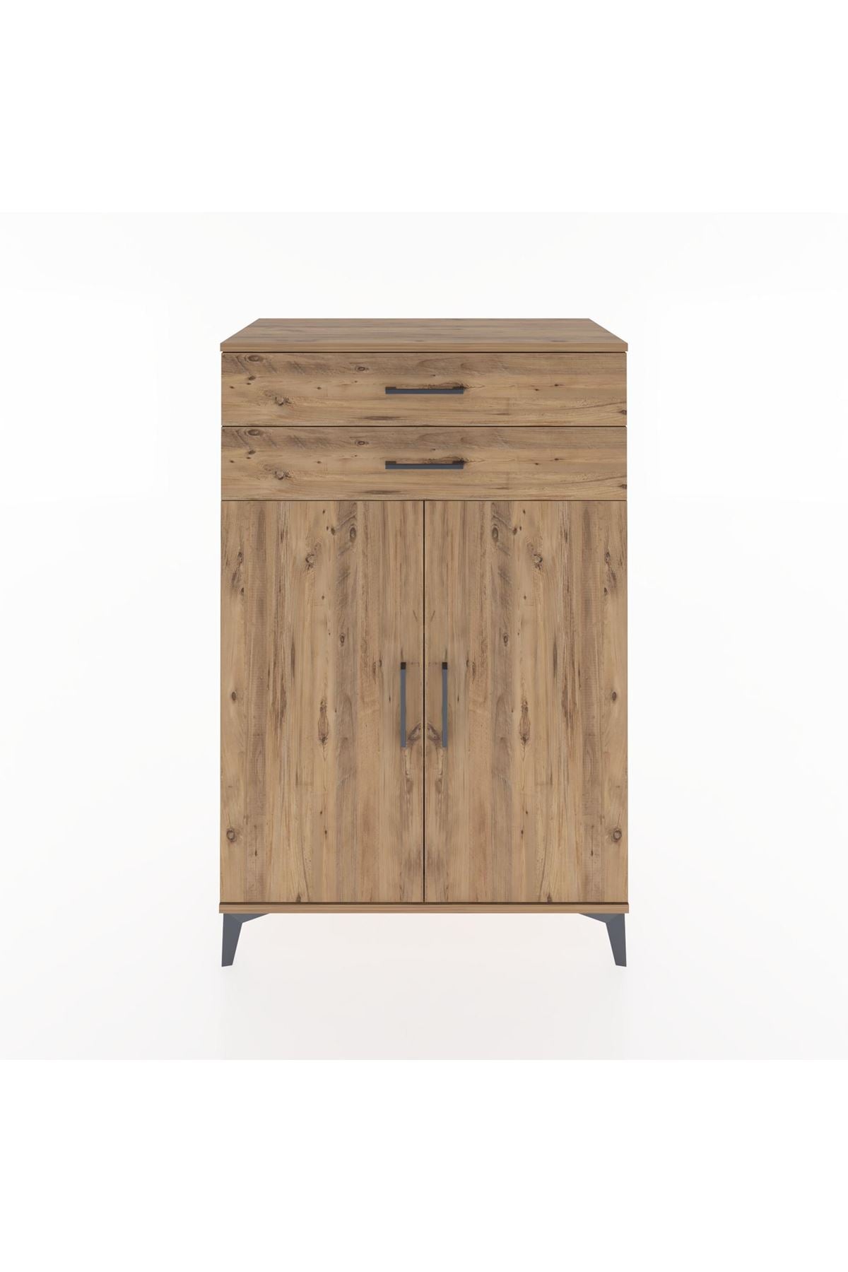 Hyperion Dolap 2 Raflı 2 Çekmeceli 2 Kapaklı 88x44x134 Çam-Çam