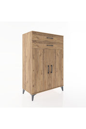 Hyperion Dolap 2 Raflı 2 Çekmeceli 2 Kapaklı 88x44x134 Çam-Çam