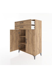 Hyperion Dolap 2 Raflı 2 Çekmeceli 2 Kapaklı 88x44x134 Çam-Çam