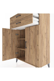 Hyperion Dolap 2 Raflı 2 Çekmeceli 2 Kapaklı 88x44x134 Çam-Çam
