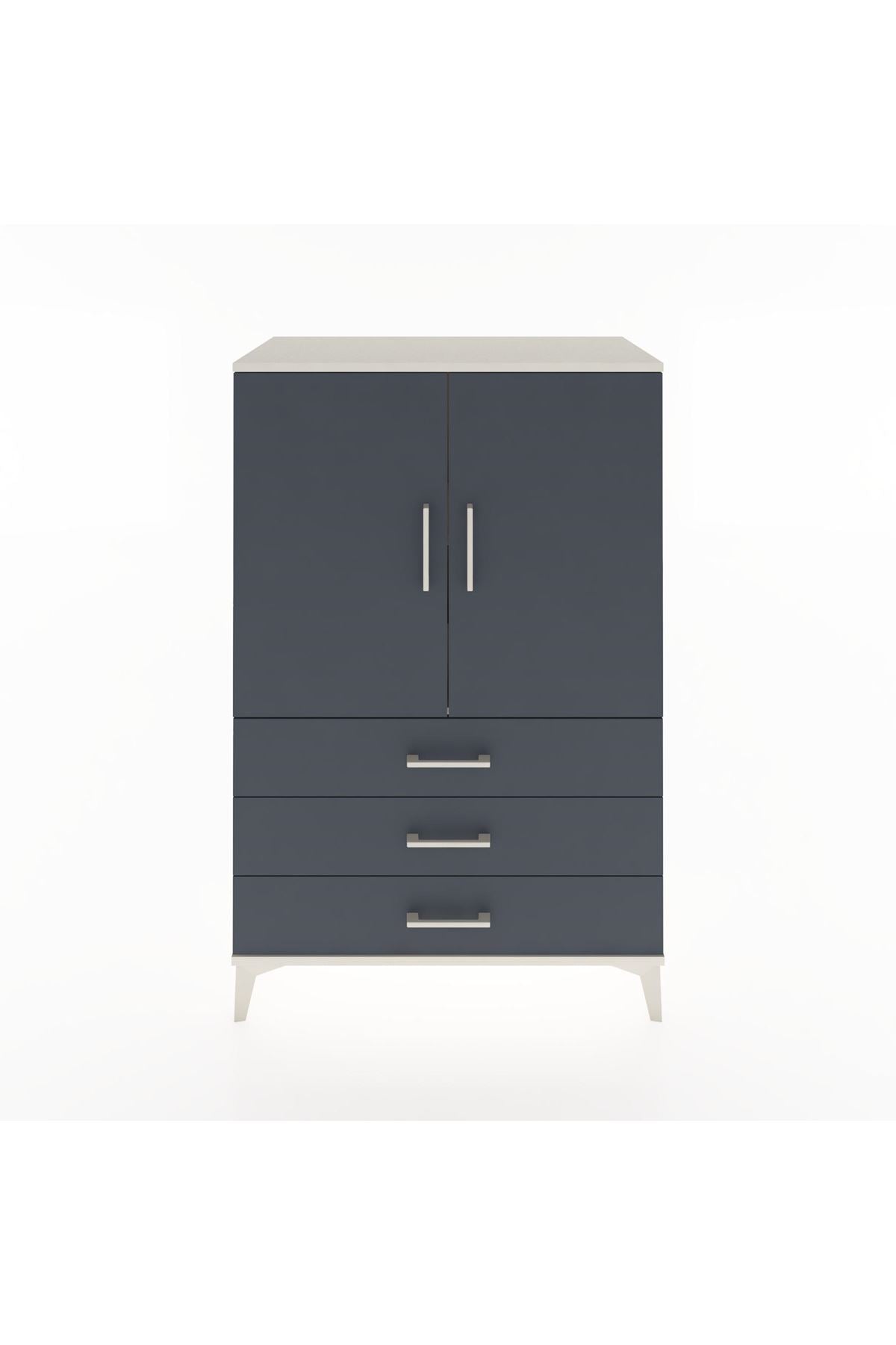 Hyperion Dolap 2 Raflı 3 Çekmeceli 2 Kapaklı 88x44x134 Aytaşı-Antrasit