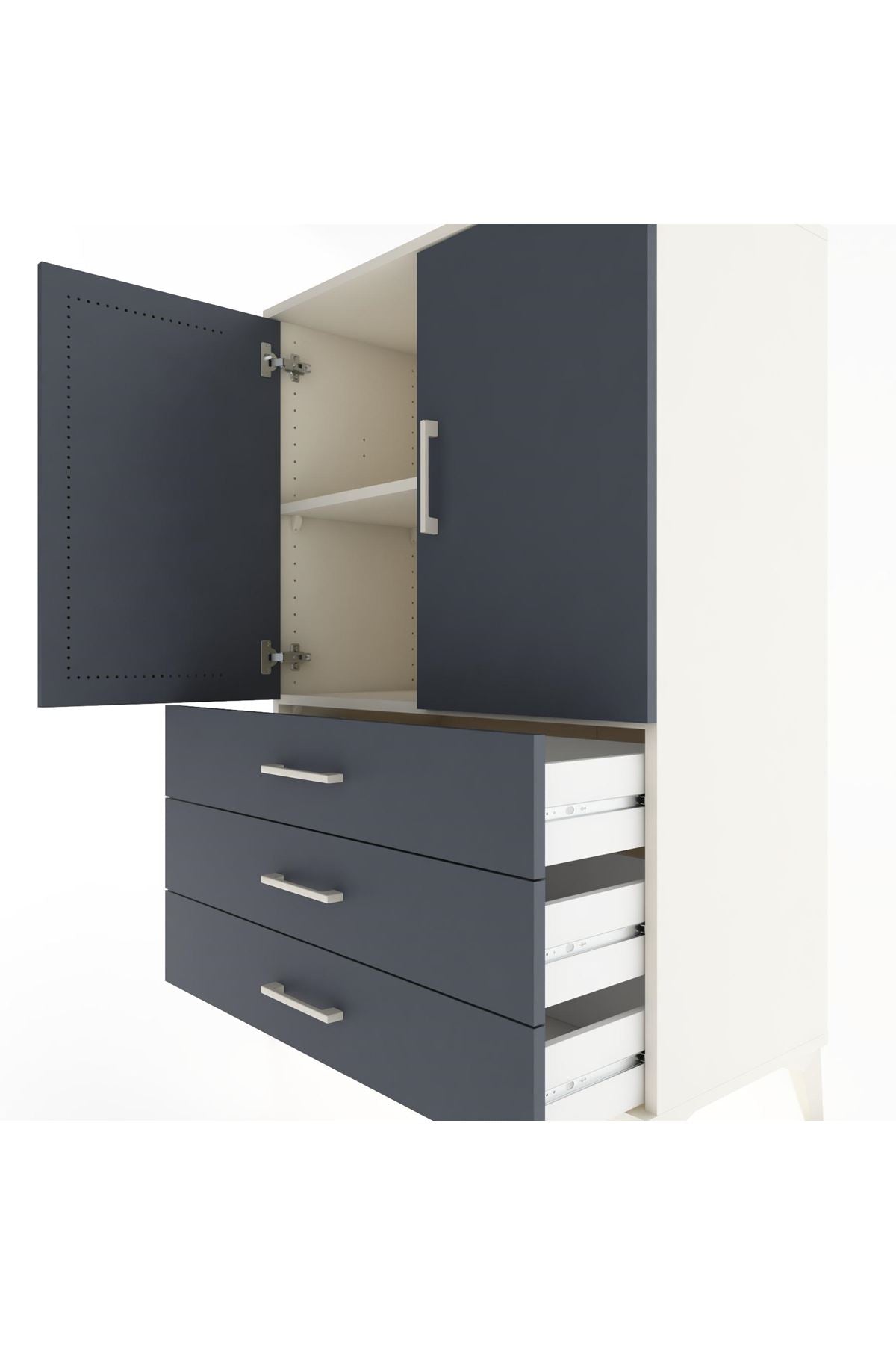 Hyperion Dolap 2 Raflı 3 Çekmeceli 2 Kapaklı 88x44x134 Aytaşı-Antrasit