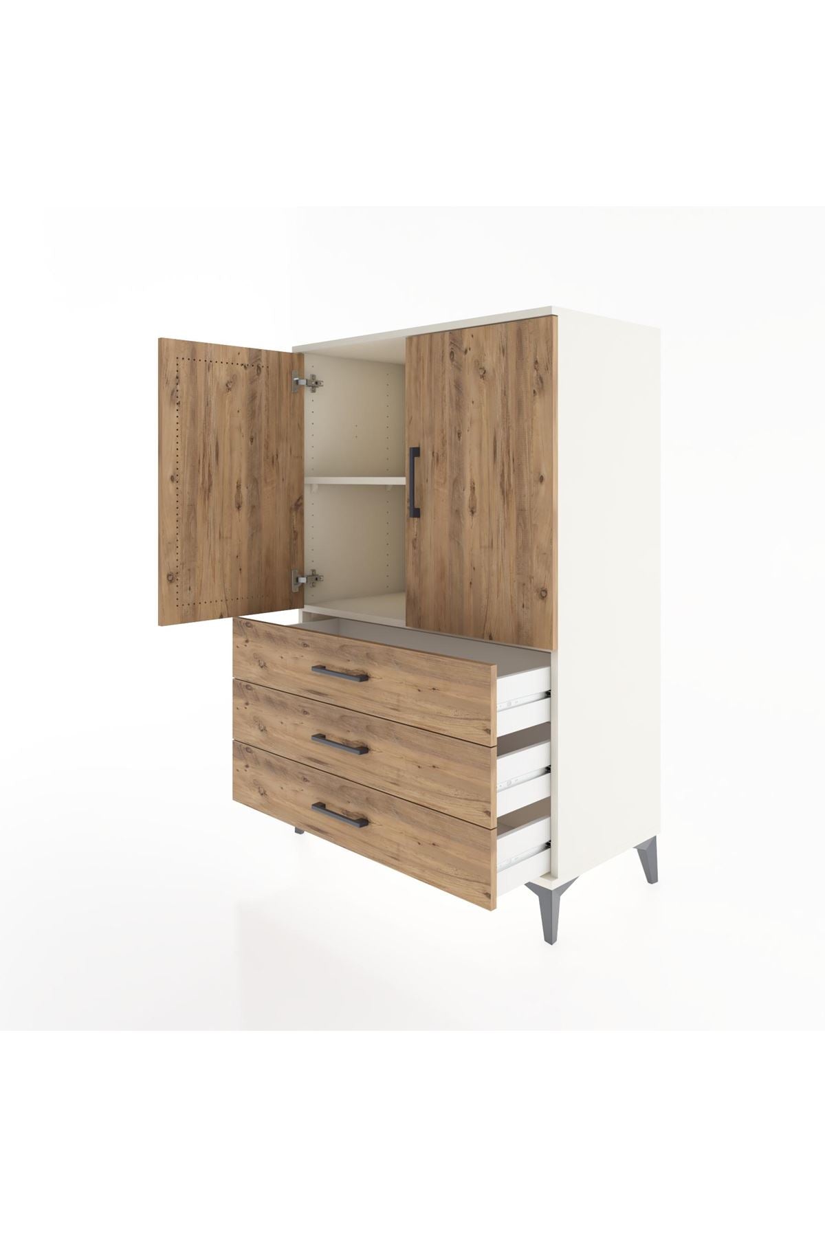 Hyperion Dolap 2 Raflı 3 Çekmeceli 2 Kapaklı 88x44x134 Aytaşı-Çam