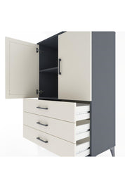 Hyperion Dolap 2 Raflı 3 Çekmeceli 2 Kapaklı 88x44x134 Antrasit-Aytaşı