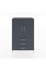 Hyperion Dolap 2 Raflı 3 Çekmeceli 2 Kapaklı 88x44x134 Antrasit-Antrasit