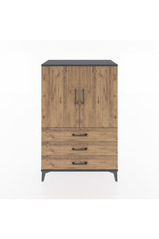 Hyperion Dolap 2 Raflı 3 Çekmeceli 2 Kapaklı 88x44x134 Antrasit-Çam