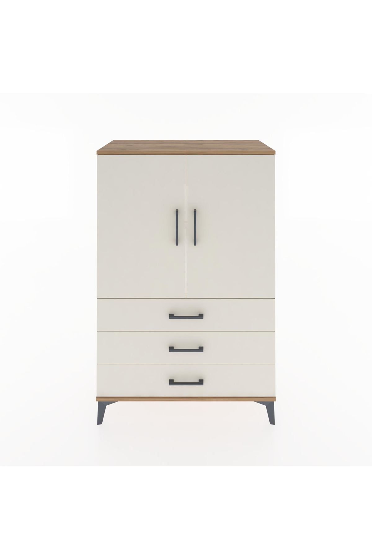 Hyperion Dolap 2 Raflı 3 Çekmeceli 2 Kapaklı 88x44x134 Çam-Aytaşı