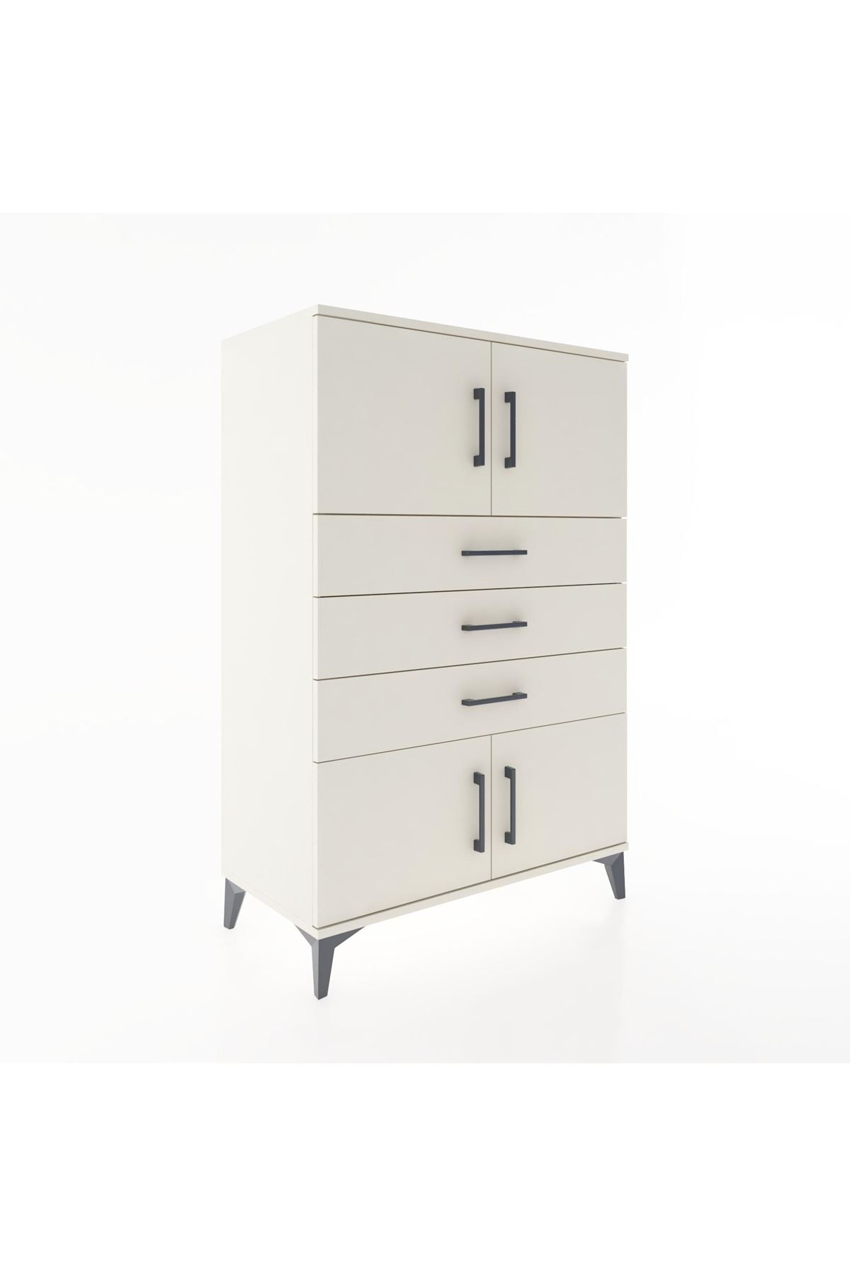 Hyperion Dolap Tek Raflı 3 Çekmeceli 4 Kapaklı 88x44x134 - S51M098V1B