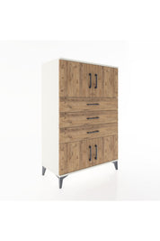Hyperion Dolap Tek Raflı 3 Çekmeceli 4 Kapaklı 88x44x134 - S51M098V3B