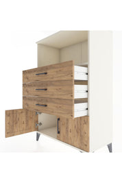 Hyperion Dolap Tek Raflı 3 Çekmeceli 2 Kapaklı 88x44x134 - S51M099V3B