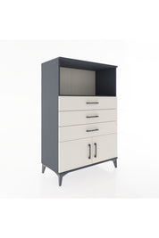 Hyperion Dolap Tek Raflı 3 Çekmeceli 2 Kapaklı 88x44x134 Antrasit-Aytaşı