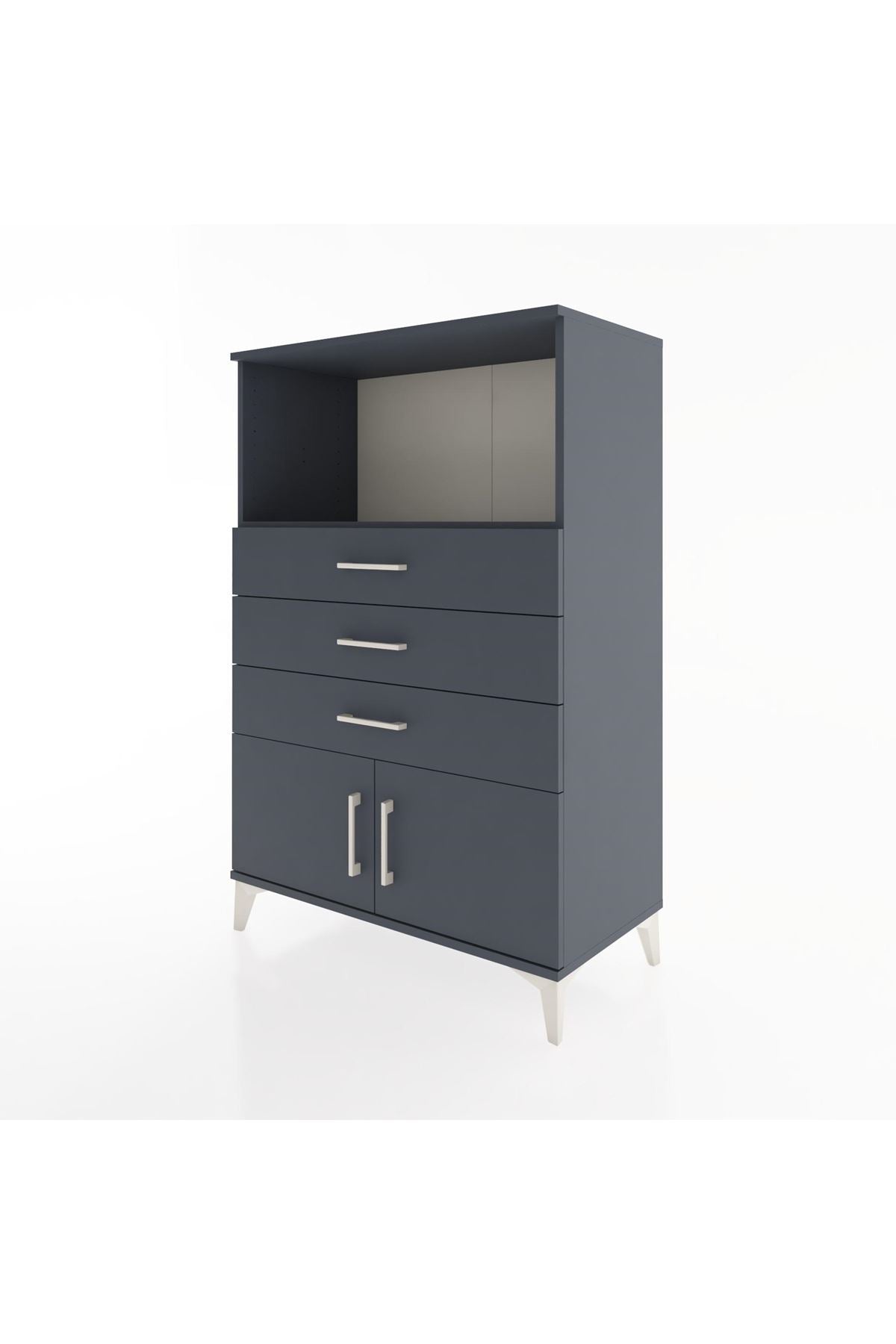 Hyperion Dolap Tek Raflı 3 Çekmeceli 2 Kapaklı 88x44x134 - S51M099V5B