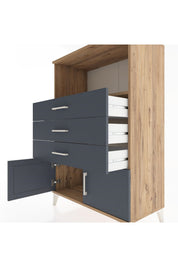 Hyperion Dolap Tek Raflı 3 Çekmeceli 2 Kapaklı 88x44x134 - S51M099V8B