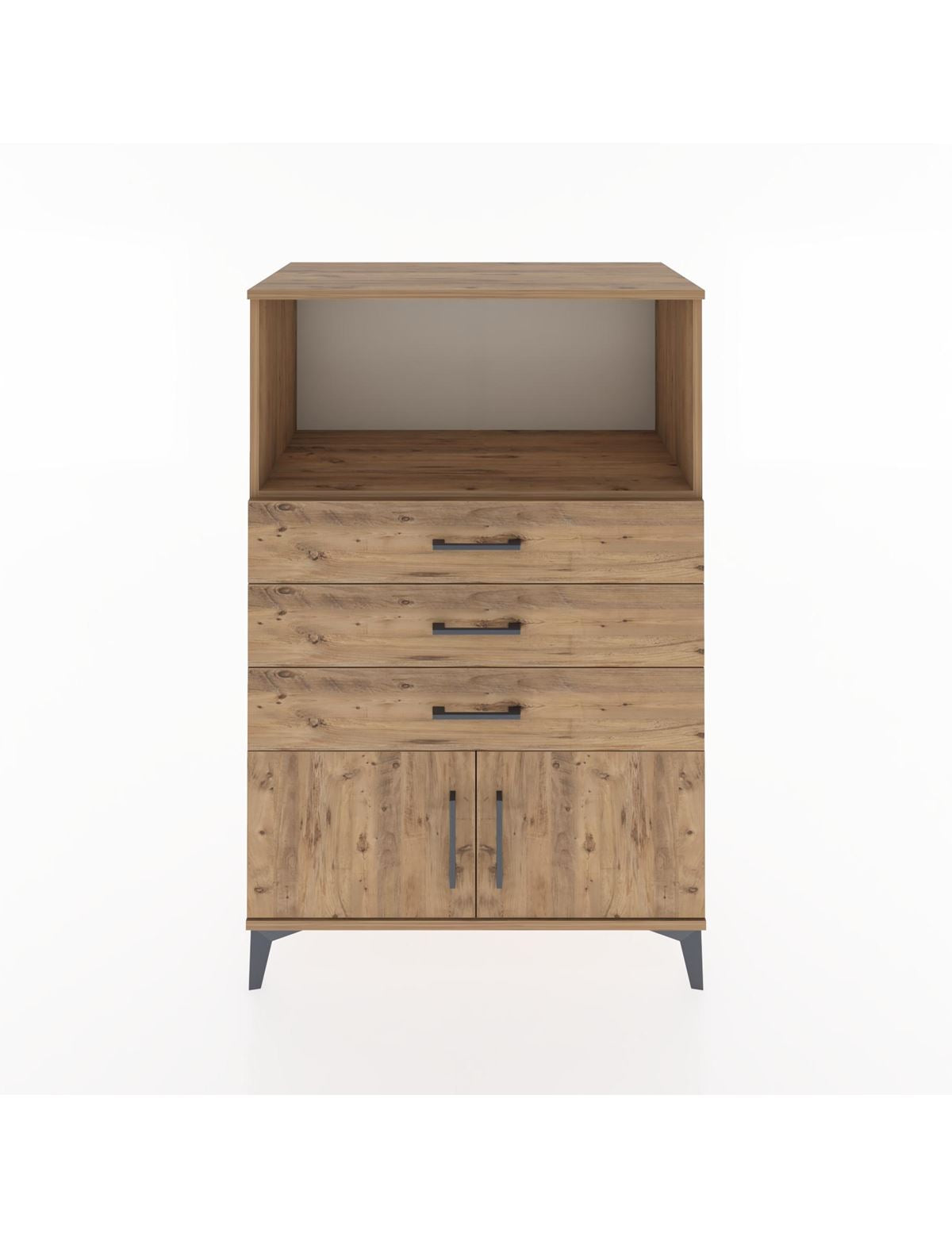 Hyperion Dolap Tek Raflı 3 Çekmeceli 2 Kapaklı 88x44x134 - S51M099V9B