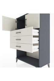 Hyperion Dolap Tek Raflı 3 Çekmeceli 2 Kapaklı 88x44x134 - S51M100V4B