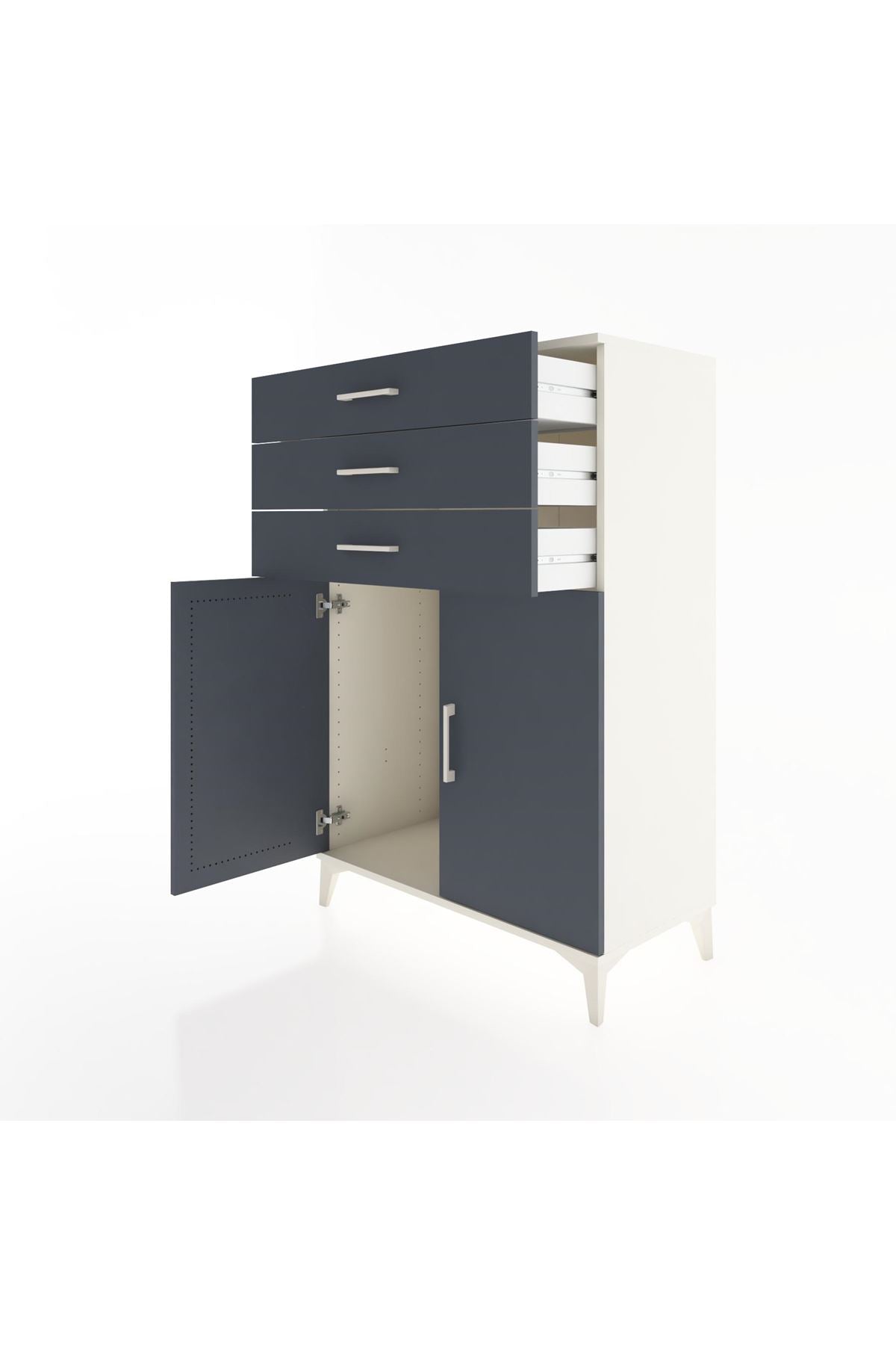 Hyperion Dolap 3 Çekmeceli 2 Kapaklı 88x44x134 Aytaşı-Antrasit