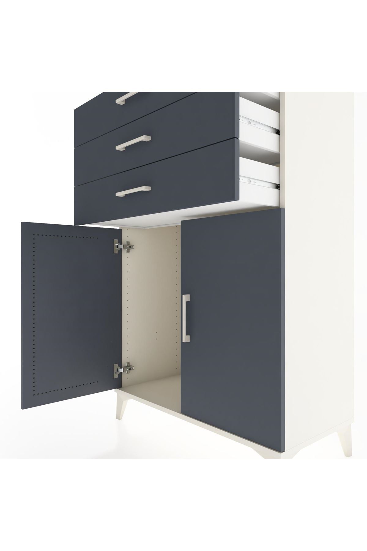 Hyperion Dolap 3 Çekmeceli 2 Kapaklı 88x44x134 Aytaşı-Antrasit