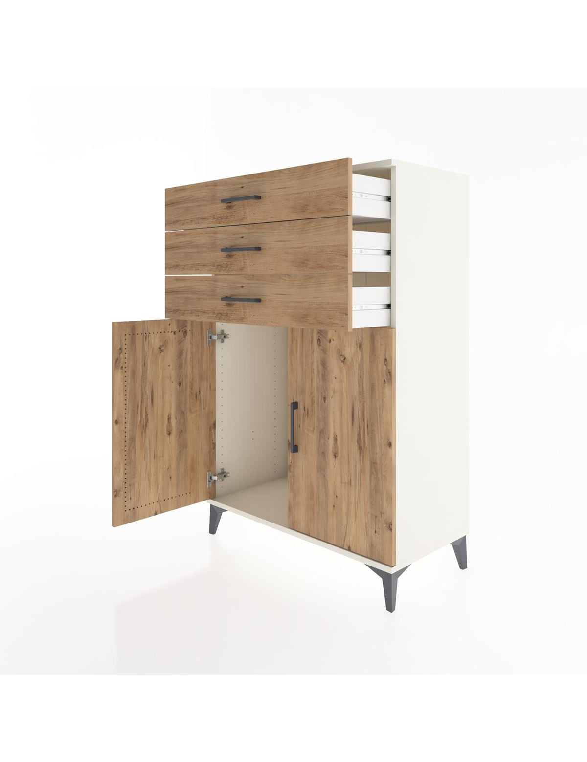 Hyperion Dolap 3 Çekmeceli 2 Kapaklı 88x44x134 - S51M101V3B