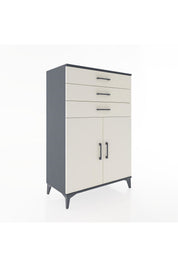 Hyperion Dolap 3 Çekmeceli 2 Kapaklı 88x44x134 Antrasit-Aytaşı