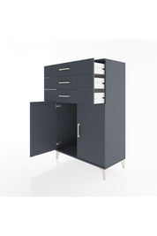 Hyperion Dolap 3 Çekmeceli 2 Kapaklı 88x44x134 Antrasit-Antrasit
