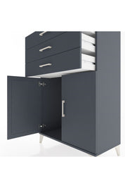 Hyperion Dolap 3 Çekmeceli 2 Kapaklı 88x44x134 Antrasit-Antrasit