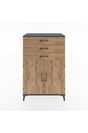 Hyperion Dolap 3 Çekmeceli 2 Kapaklı 88x44x134 Antrasit-Çam