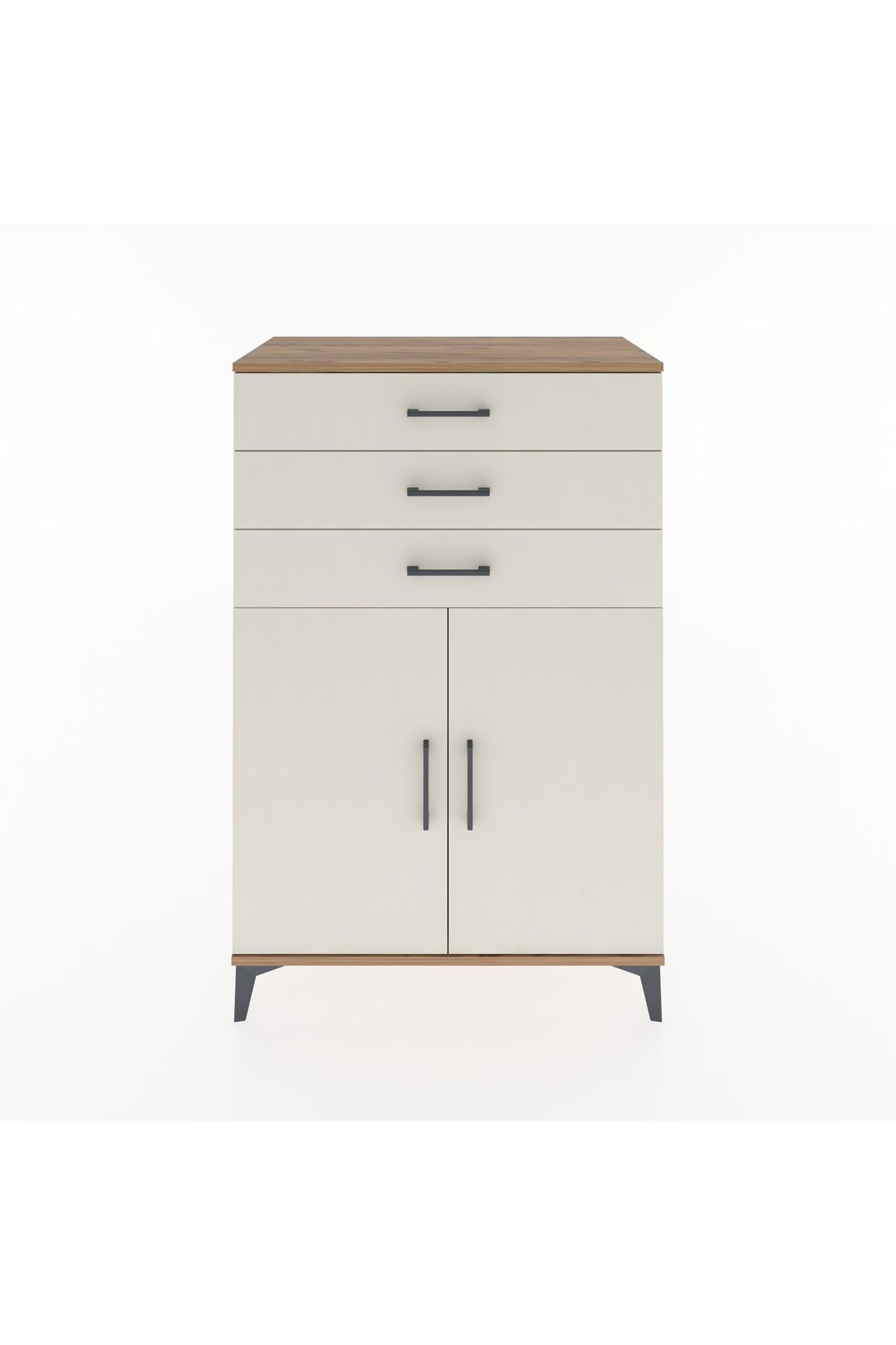 Hyperion Dolap 3 Çekmeceli 2 Kapaklı 88x44x134 Çam-Aytaşı