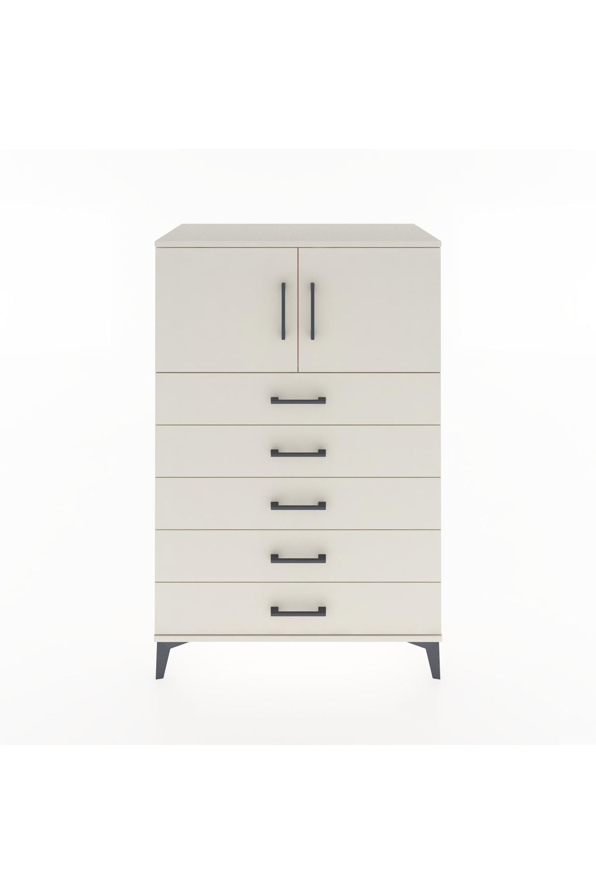 Hyperion Dolap Tek Raflı 5 Çekmeceli 2 Kapaklı 88x44x134 Aytaşı-Aytaşı