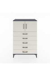 Hyperion Dolap Tek Raflı 5 Çekmeceli 2 Kapaklı 88x44x134 Antrasit-Aytaşı